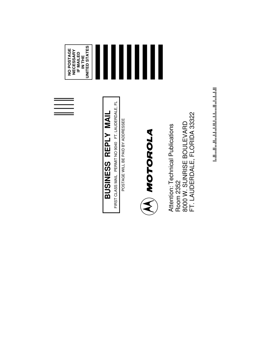 Motorola XTS 3000 manual Business Reply Mail 