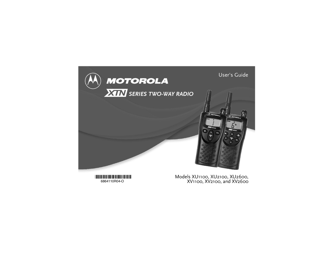 Motorola XV2600, XU1100 manual @6864110R04@ 