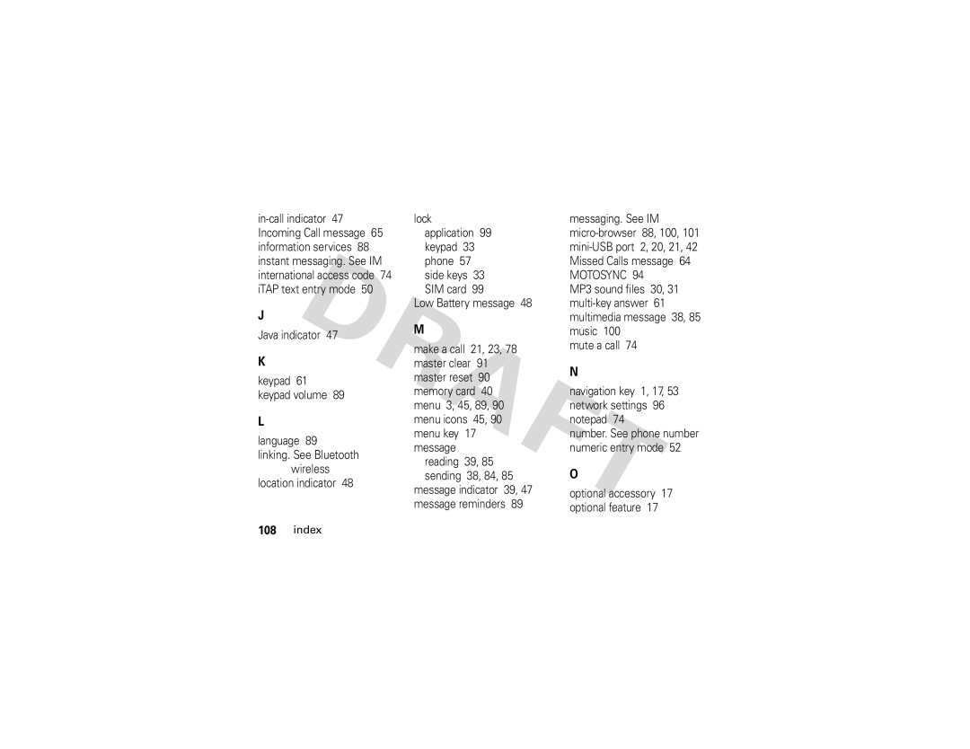 Motorola Z3 instruction manual Linking. See Bluetooth wireless 