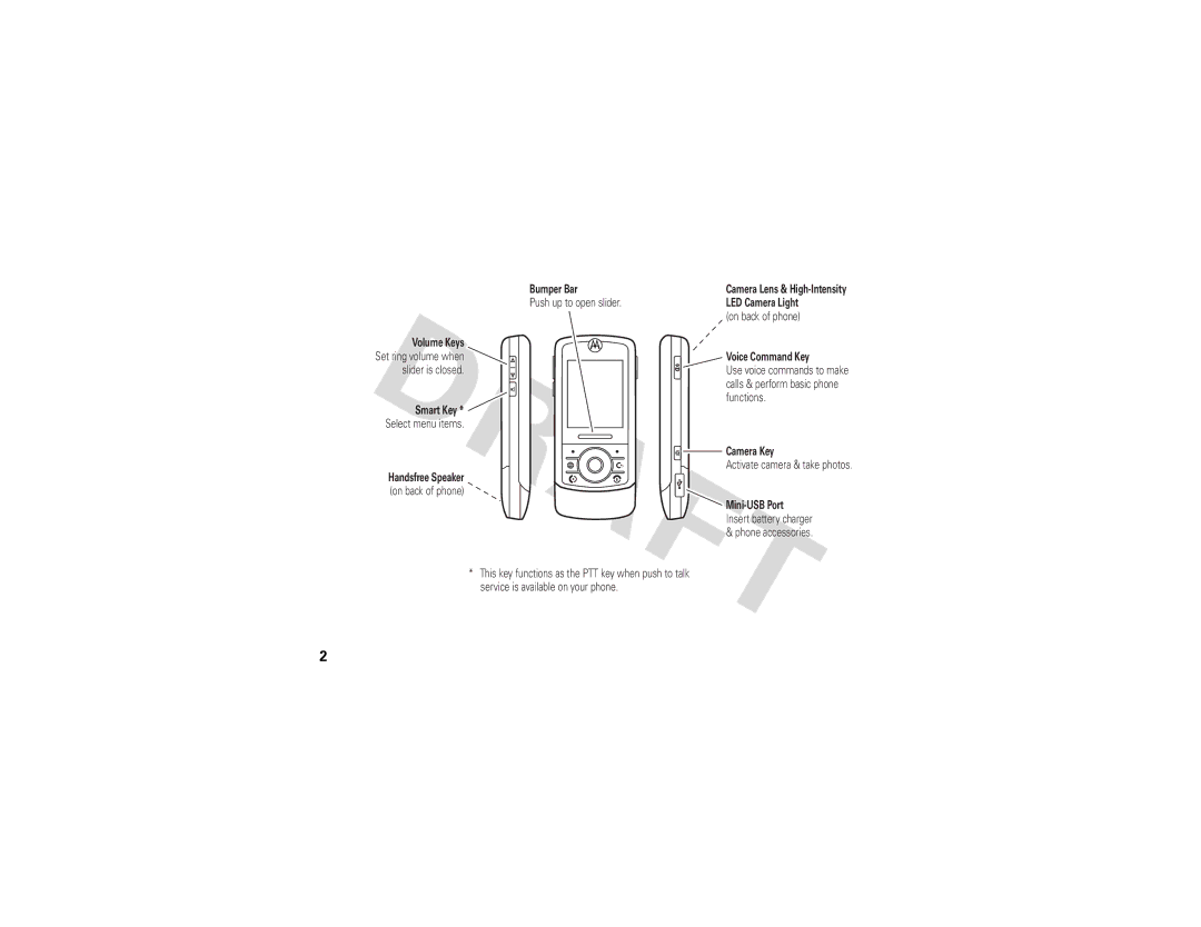 Motorola Z3 instruction manual Push up to open slider 