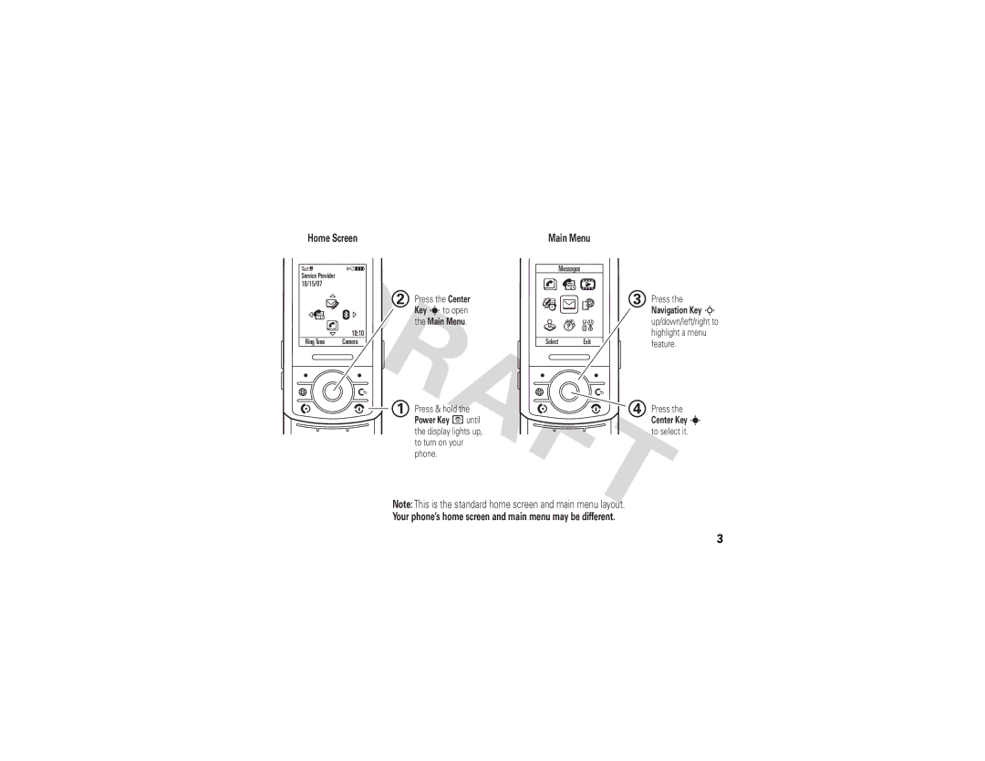 Motorola Z3 instruction manual Home Screen 