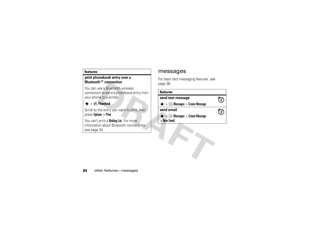 Motorola Z3 instruction manual Phonebook, Messages Create Message New Email 