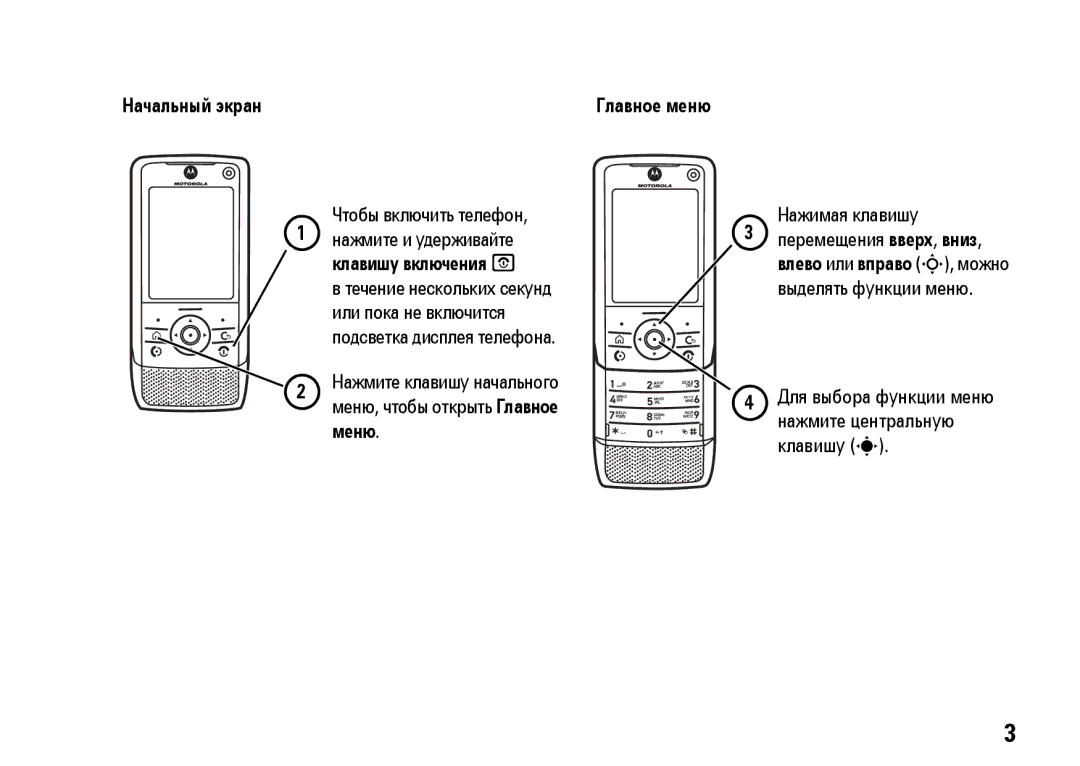 Motorola Z8 3G manual Начальный экран 