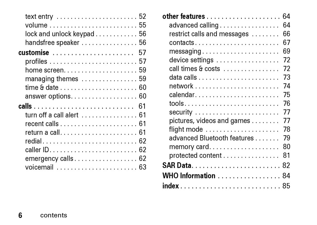 Motorola Z8 manual 