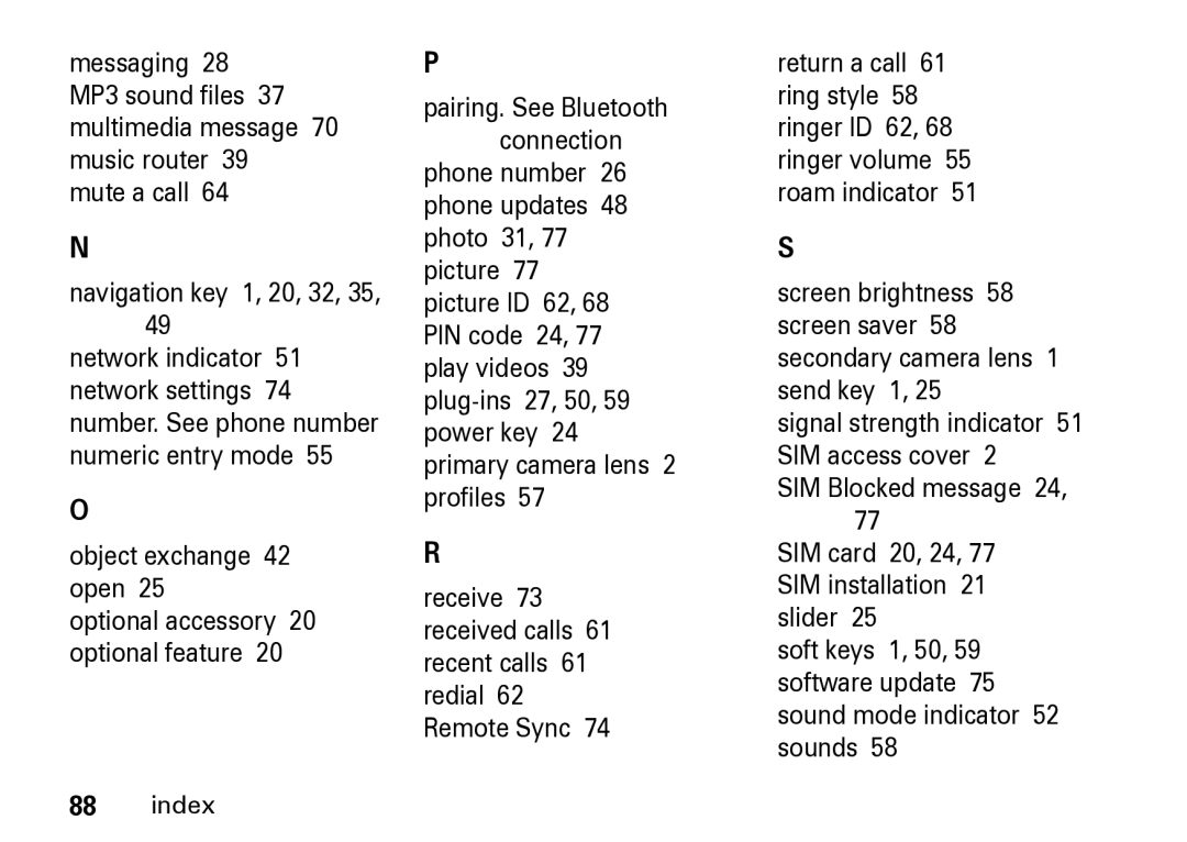 Motorola Z8 manual Object exchange 42 open 