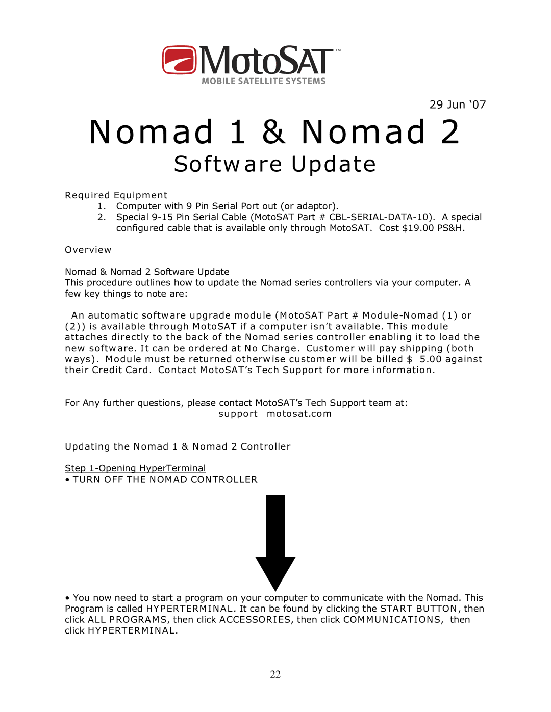 MotoSAT 901NOMAD 2IM manual Nomad 1 & Nomad 