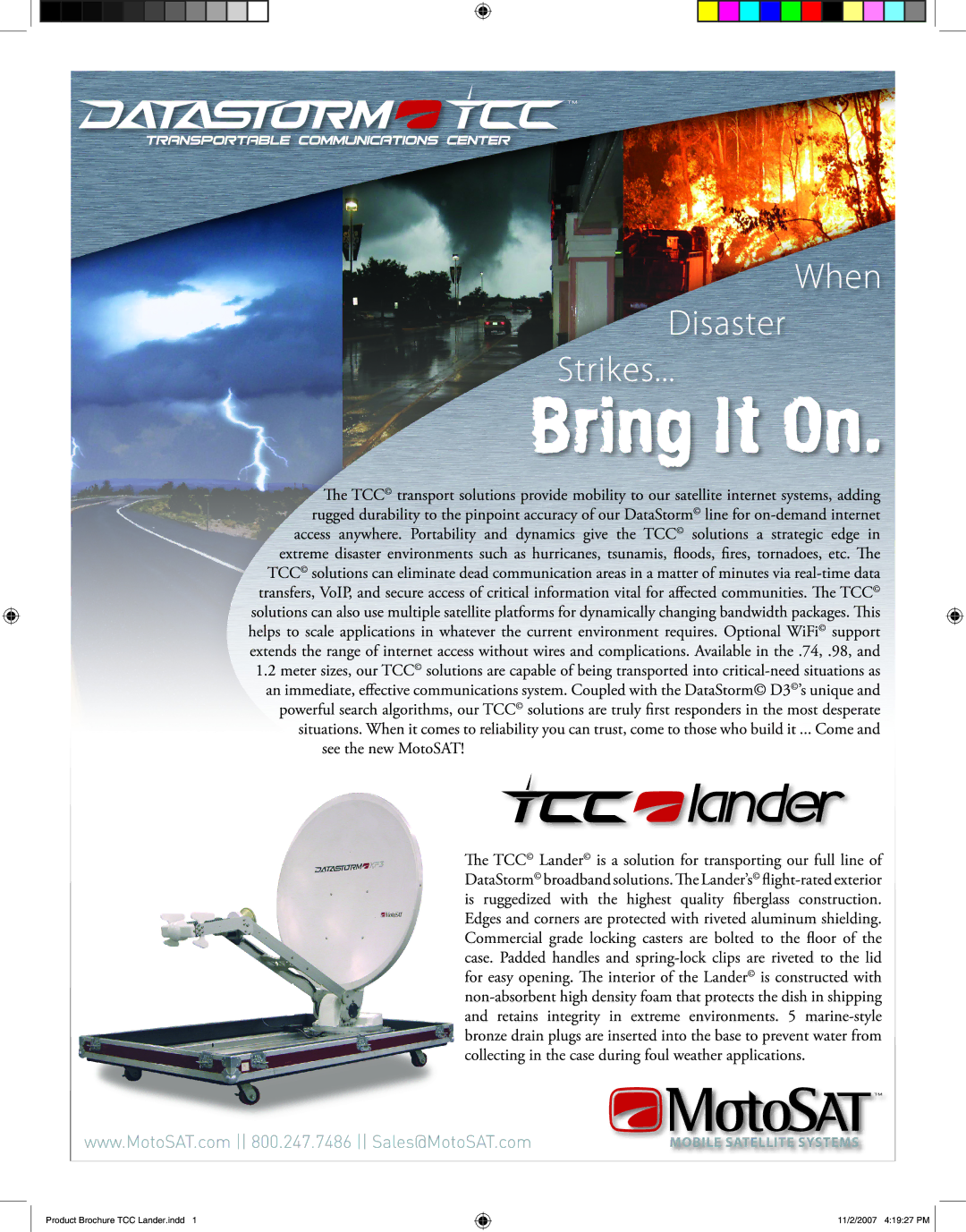 MotoSAT Antenna brochure Product Brochure TCC Lander.indd 11/2/2007 41927 PM 