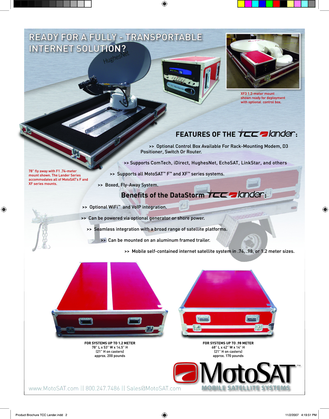 MotoSAT Antenna brochure Product Brochure TCC Lander.indd 11/2/2007 41951 PM 