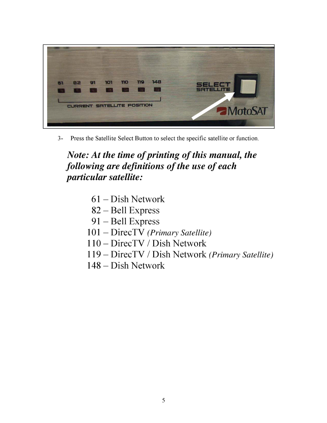 MotoSAT T2 manual Dish Network Bell Express 