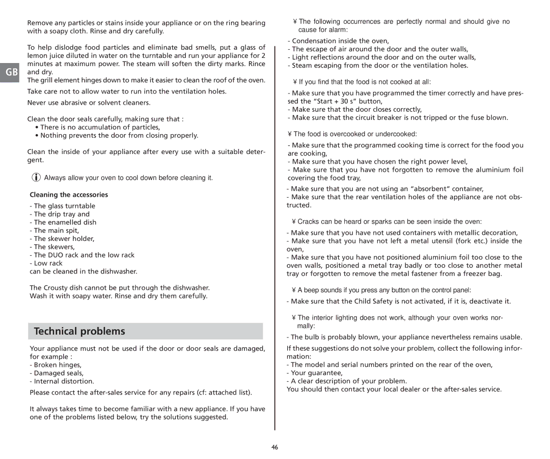 Moulinex 5141 manual Technical problems 