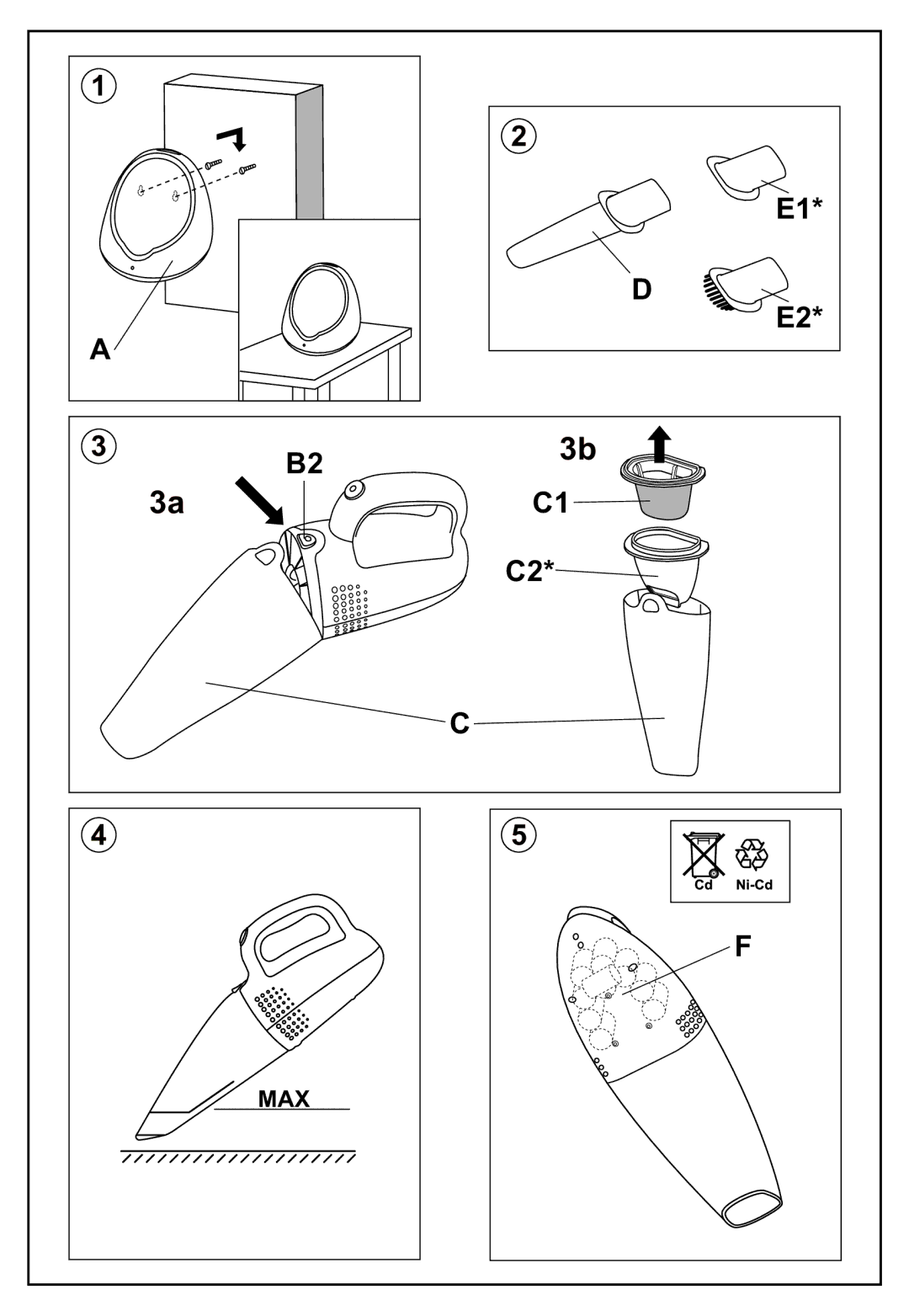 Moulinex HAND-HELD VACCUUM CLEANER manual Max 