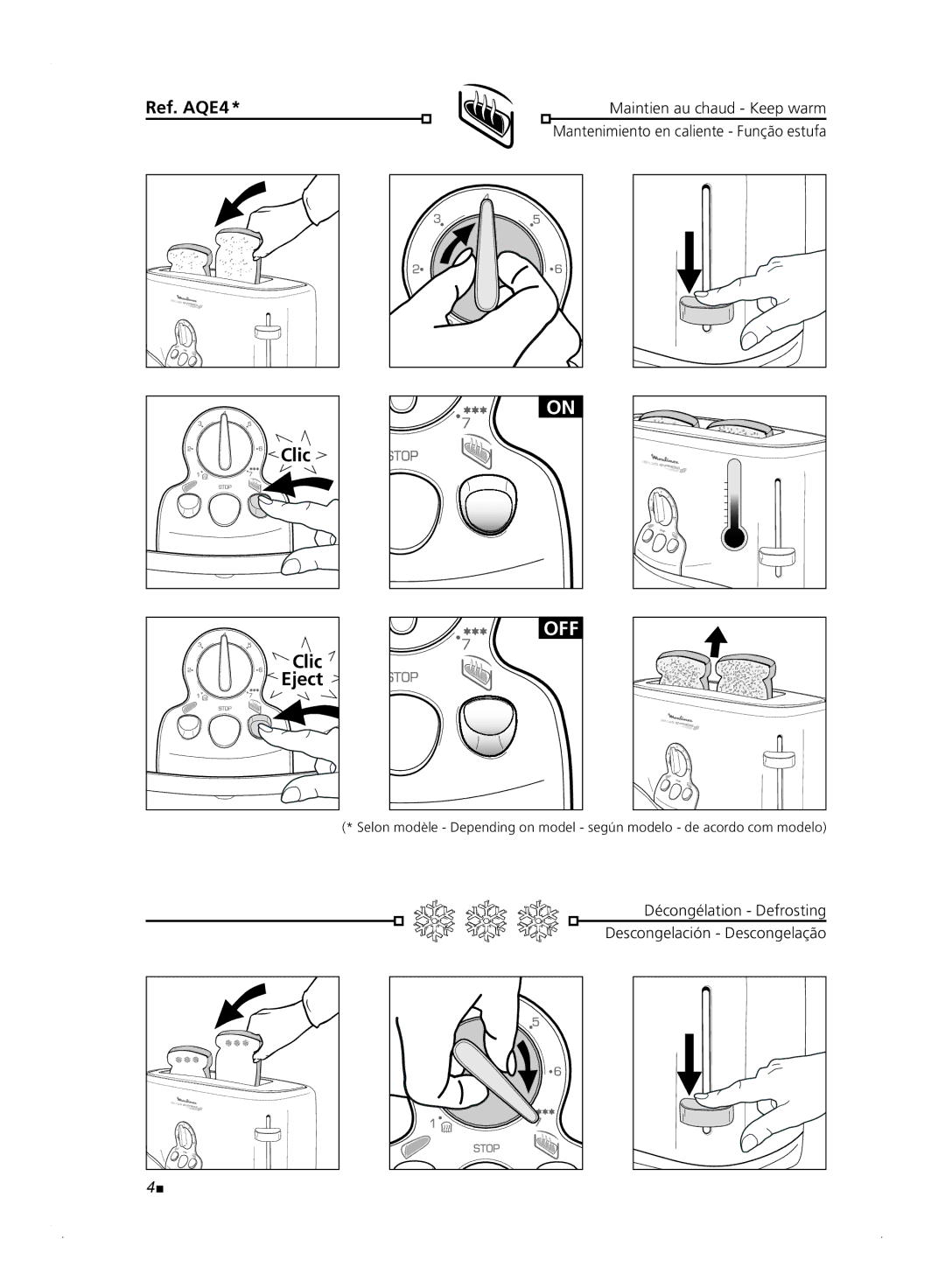 Moulinex Isilys Express manual Clic Eject, Off 