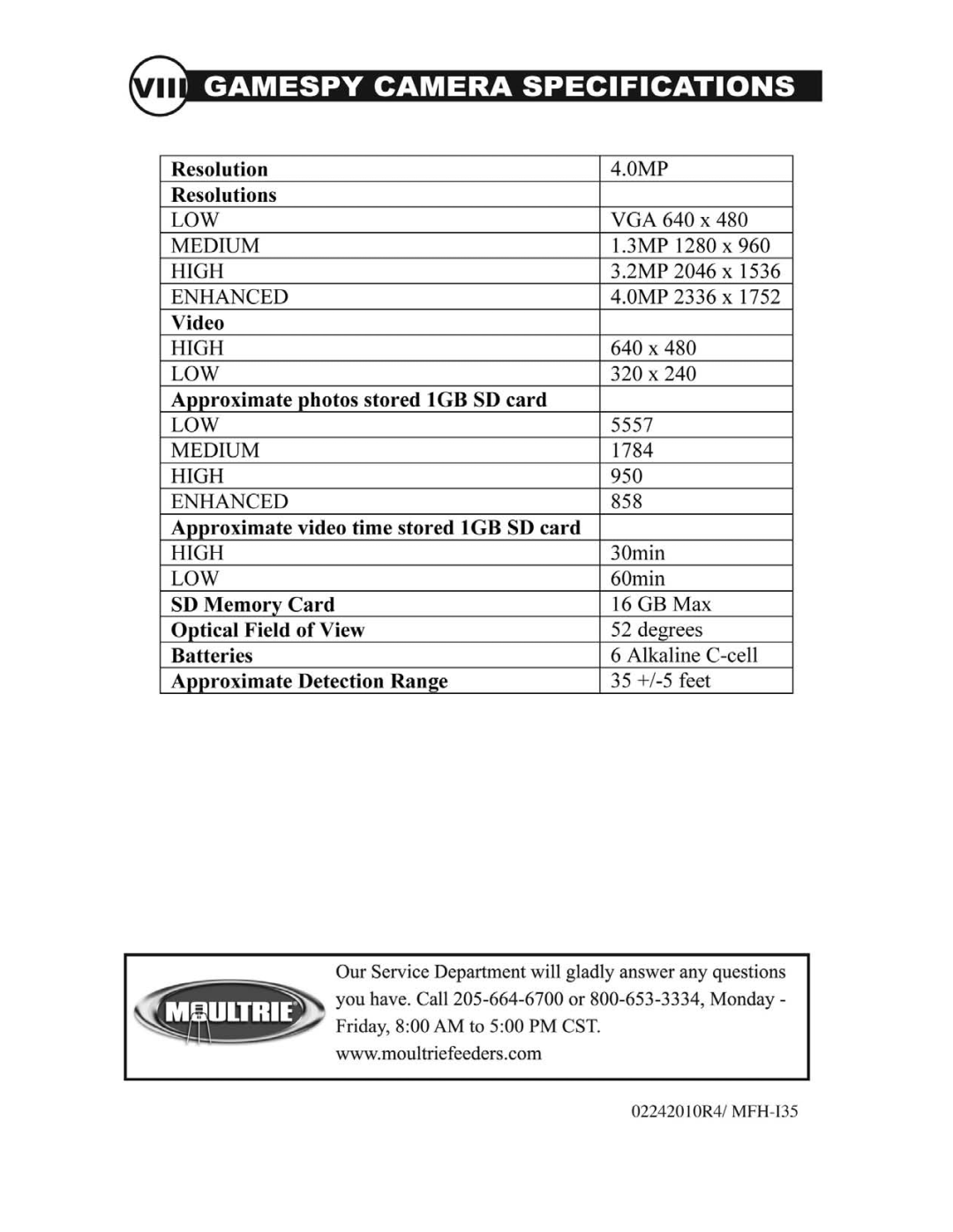 Moultrie I35 manual 