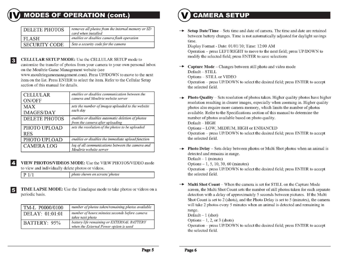 Moultrie I65 manual 