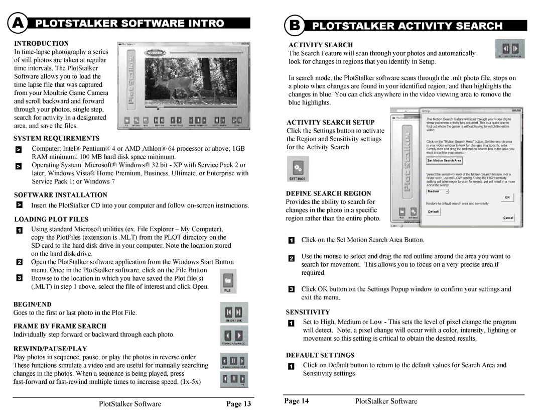 Moultrie M100 warranty Plotstalker Software Intro, Plotstalker Activity Search 