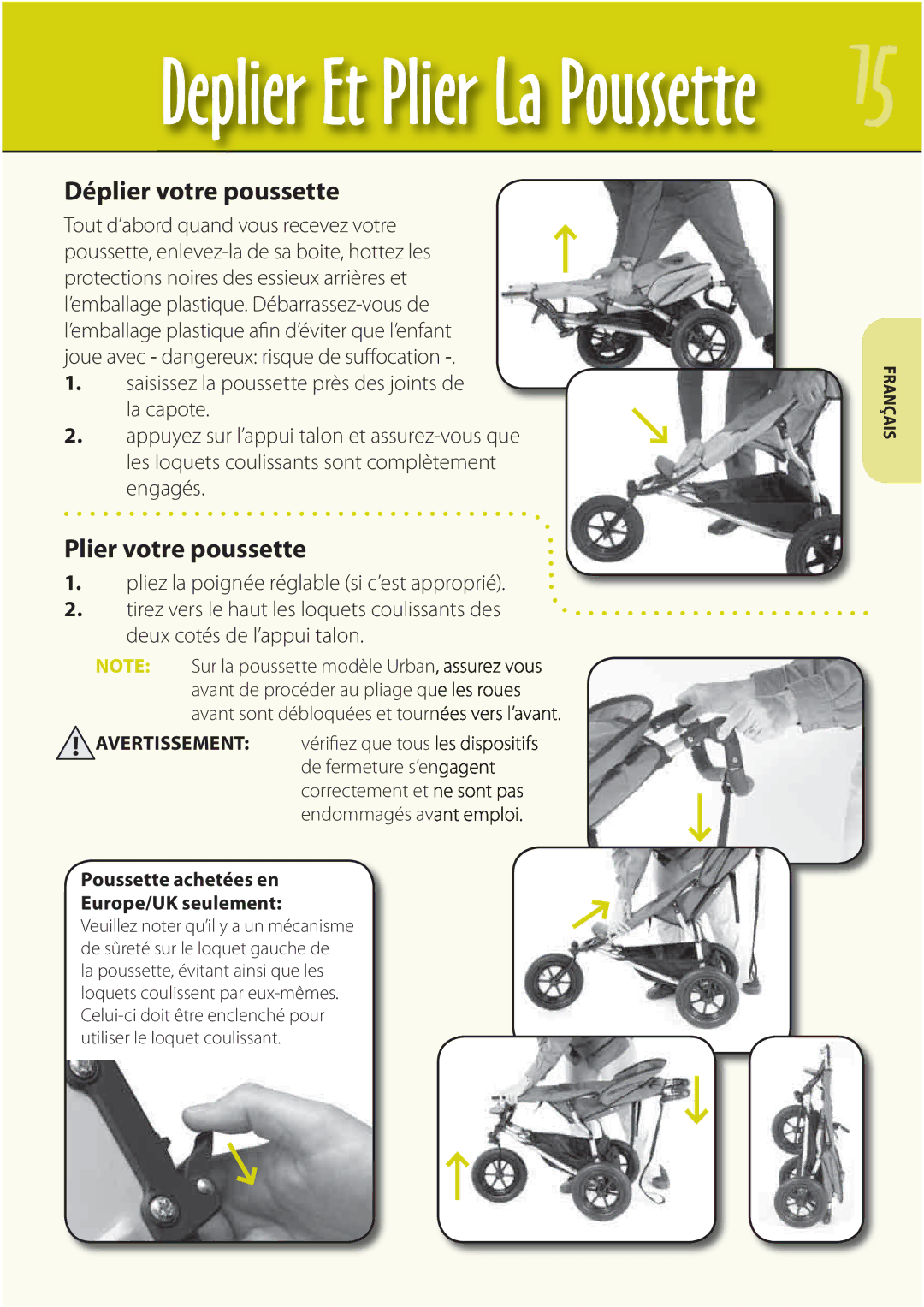 Mountain Buggy Buggy Range Outside Cove manual Déplier votre poussette, Plier votre poussette 