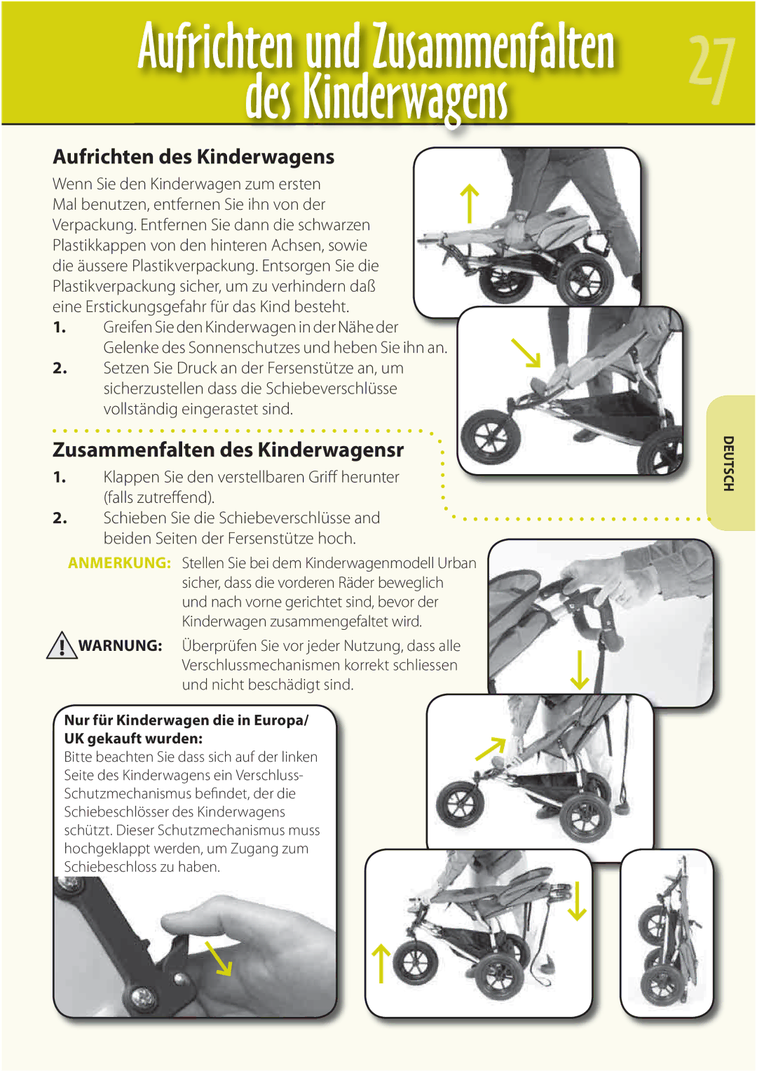 Mountain Buggy Buggy Range Outside Cove manual Aufrichten des Kinderwagens, Zusammenfalten des Kinderwagensr 