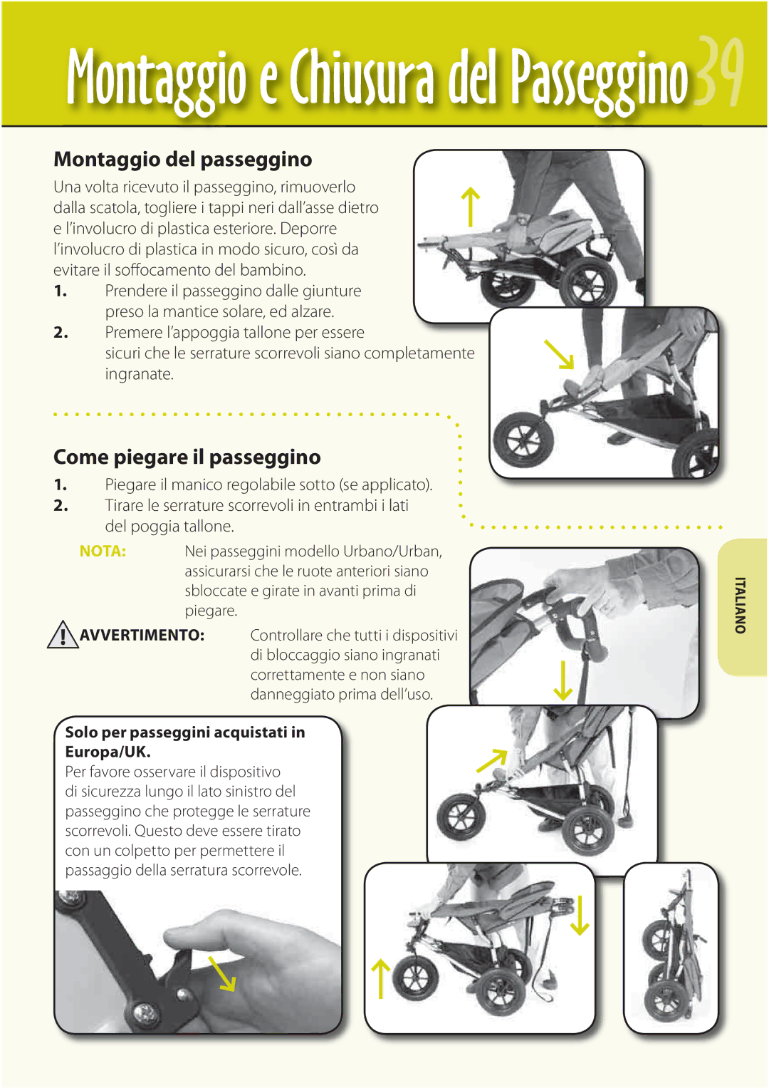 Mountain Buggy Buggy Range Outside Cove manual Montaggio del passeggino, Come piegare il passeggino 