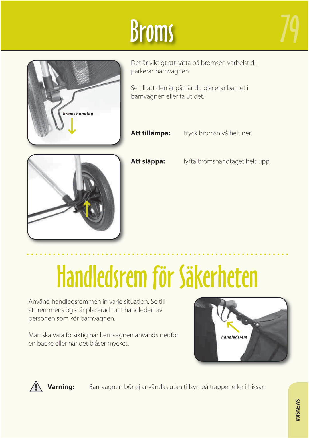 Mountain Buggy Buggy Range Outside Cove manual Broms, Handledsrem för Säkerheten 