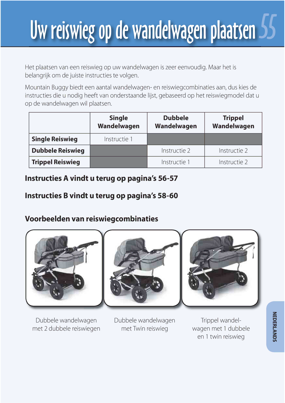 Mountain Buggy Carrycot manual Single Dubbele Trippel, Single Reiswieg, Trippel Reiswieg 