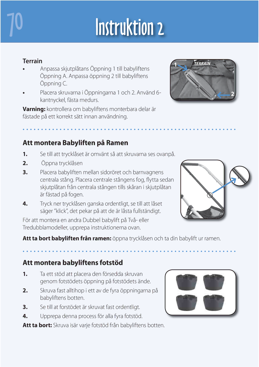 Mountain Buggy Carrycot manual Att montera Babyliften på Ramen 