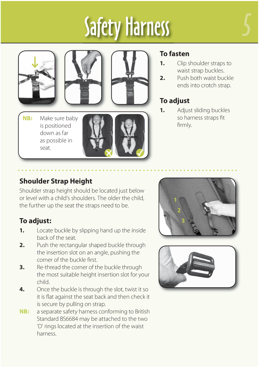 Mountain Buggy Stroller manual ViÌÞÊÀ˜iÃÃ, 4IPVMEFS4USBQFJHIU, 5PBEKVTU, 5PGBTUFO 