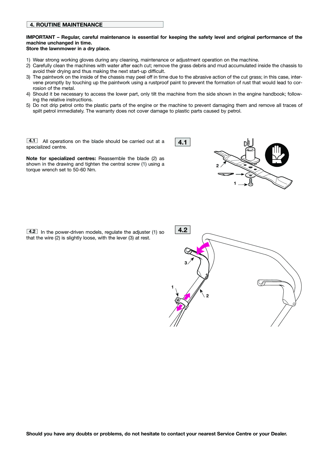 Mountfield HP470 operating instructions Routine Maintenance 