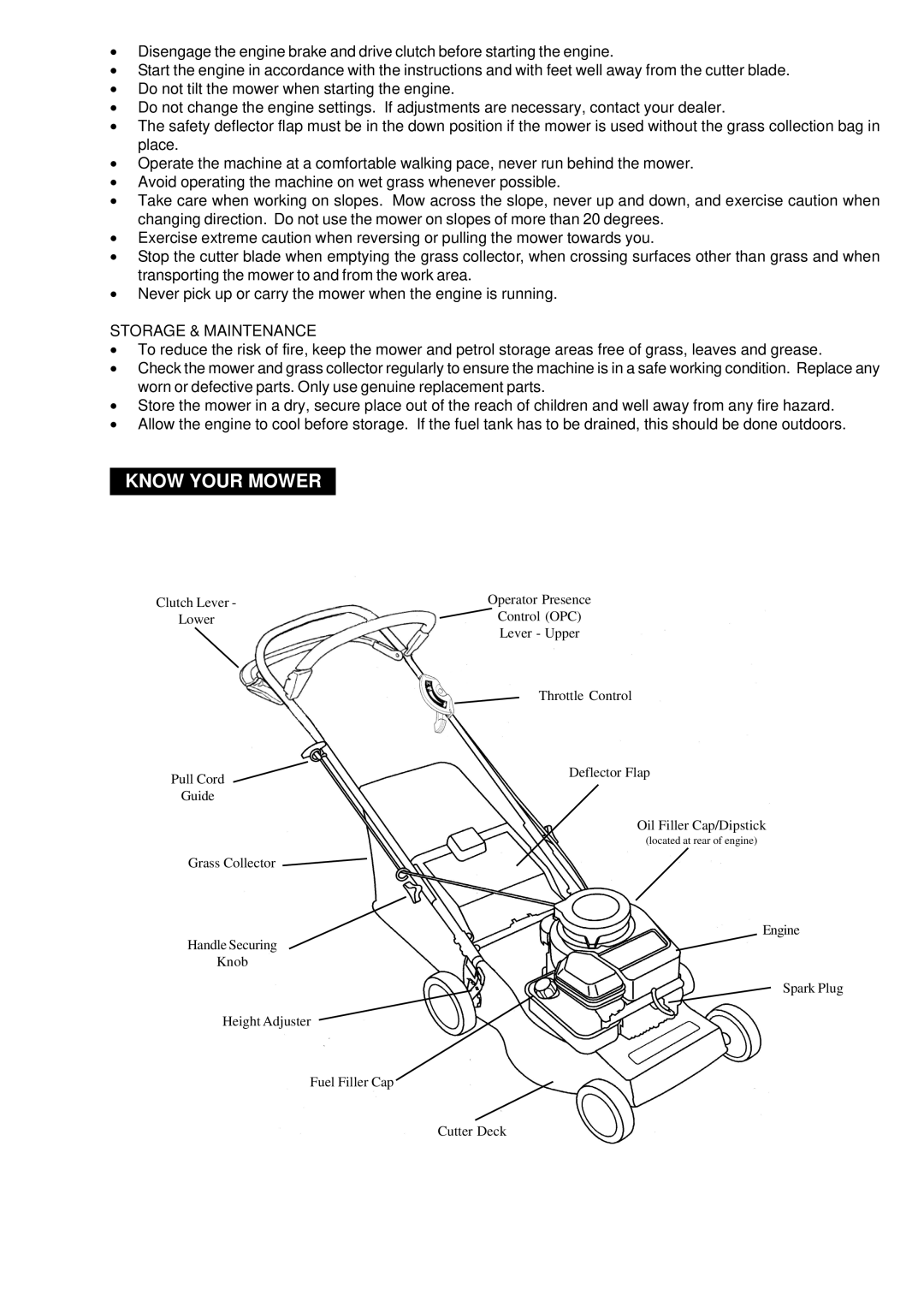 Mountfield SP474 manual Know Your Mower 