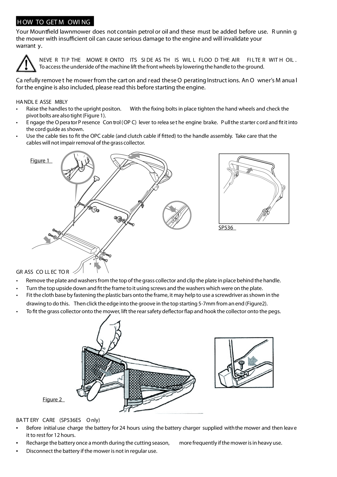 Mountfield SP536ES manual H Ow To Get M Owi Ng 