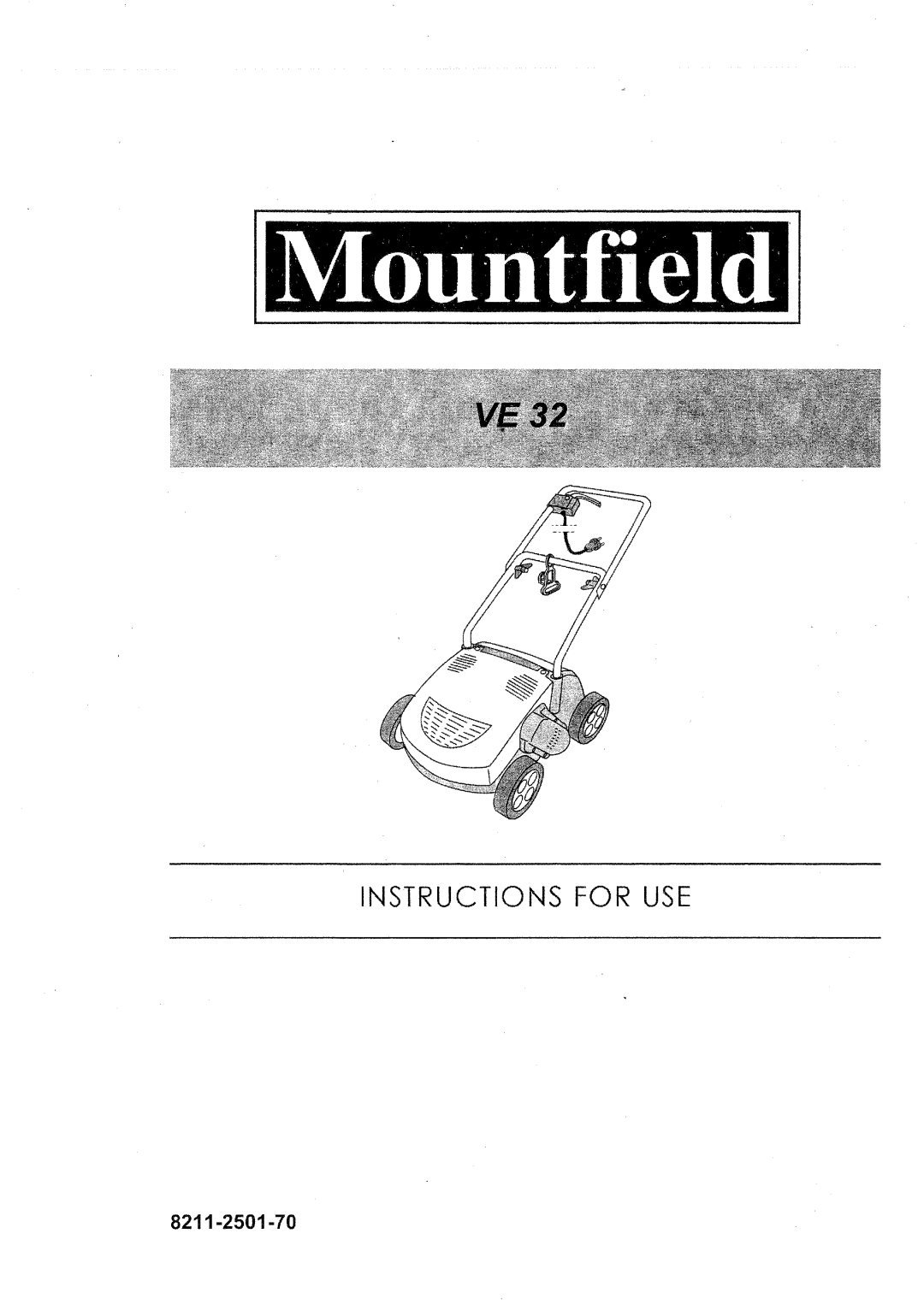 Mountfield VE 32 manual 