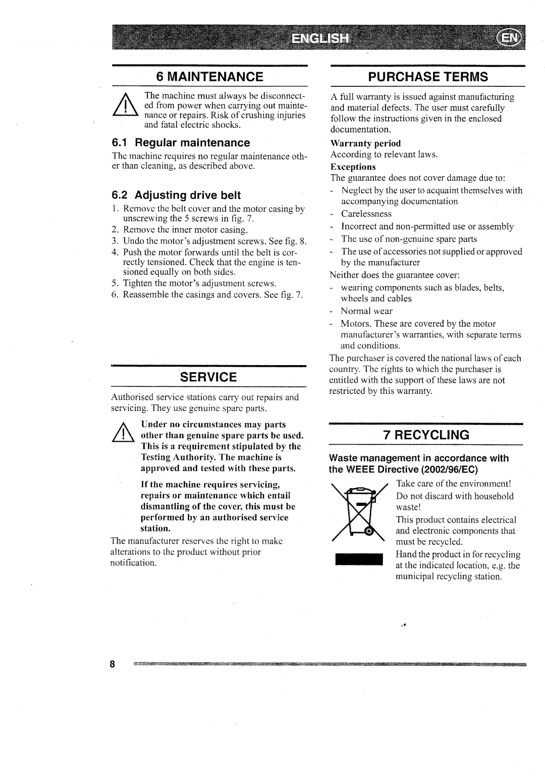 Mountfield VE 32 manual 