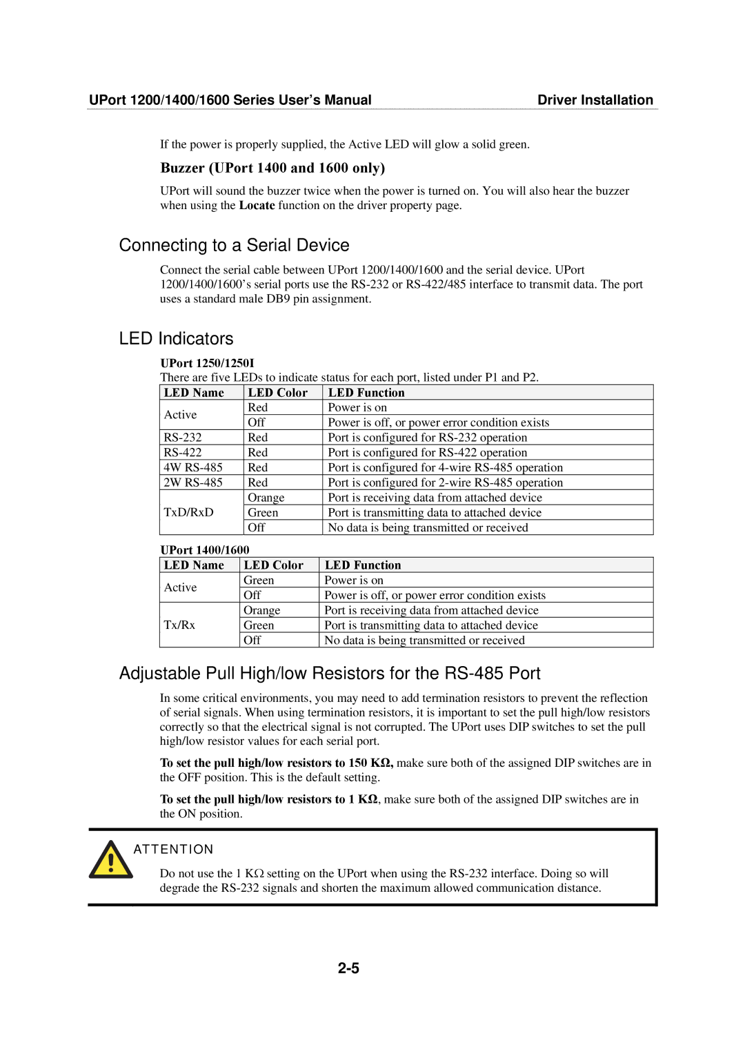 Moxa Technologies 1200, 1600, 1400 user manual Connecting to a Serial Device 