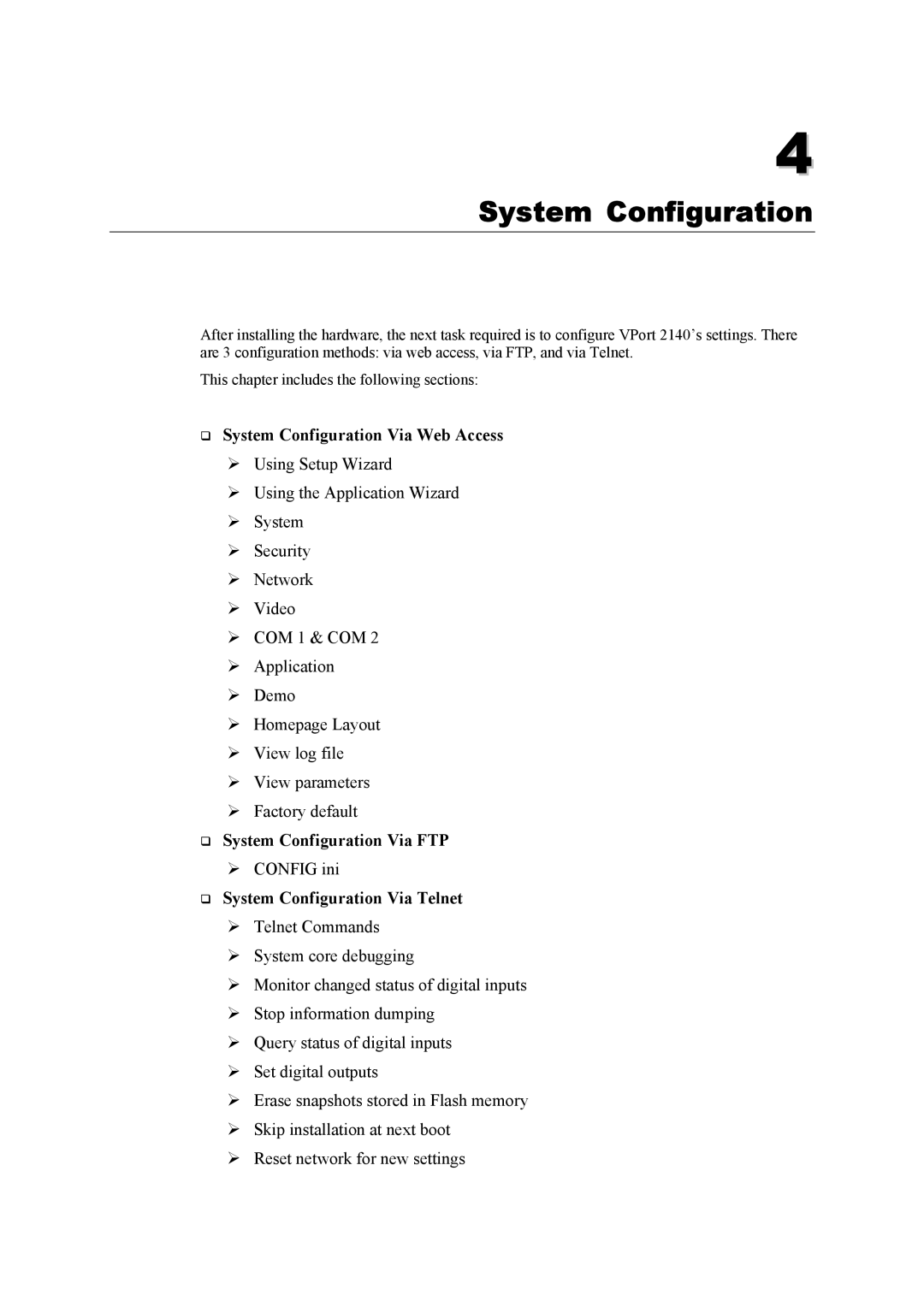 Moxa Technologies 2140 user manual System Configuration 