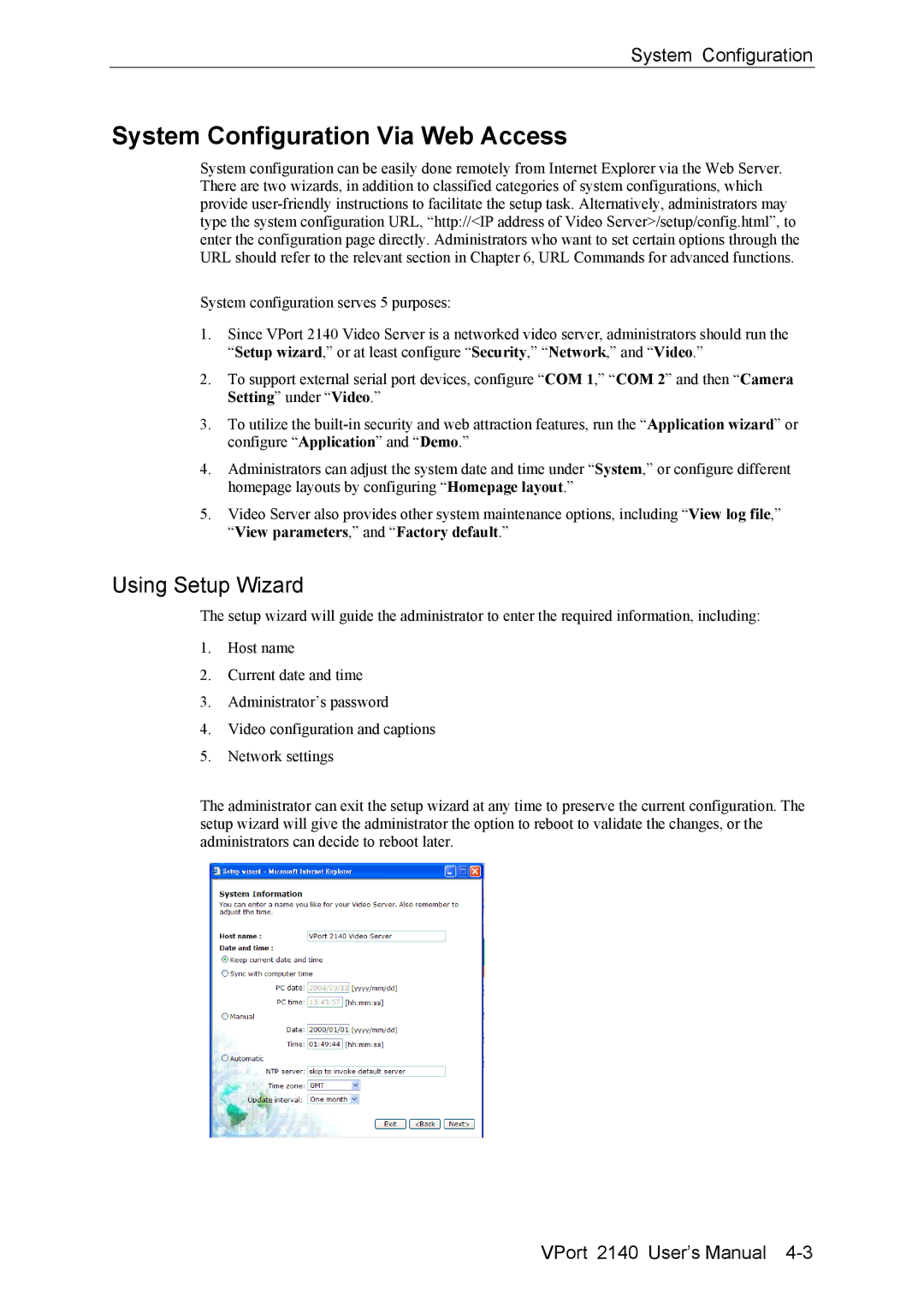 Moxa Technologies 2140 user manual System Configuration Via Web Access, Using Setup Wizard 