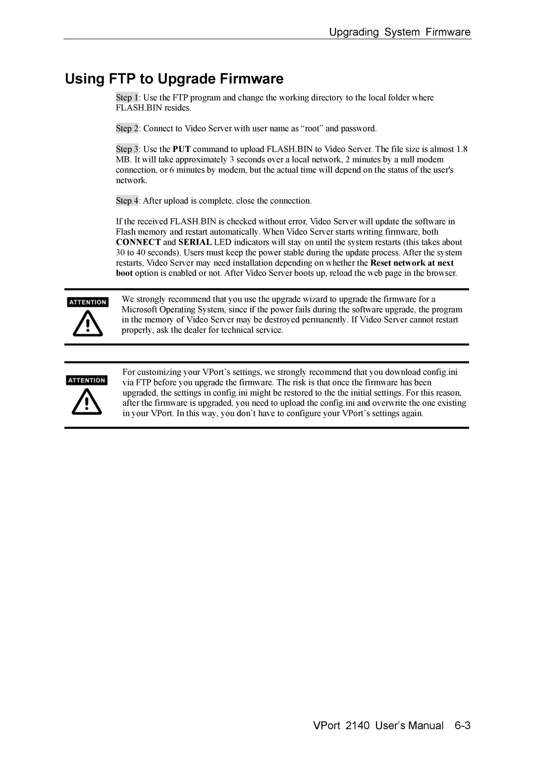 Moxa Technologies 2140 user manual Using FTP to Upgrade Firmware 