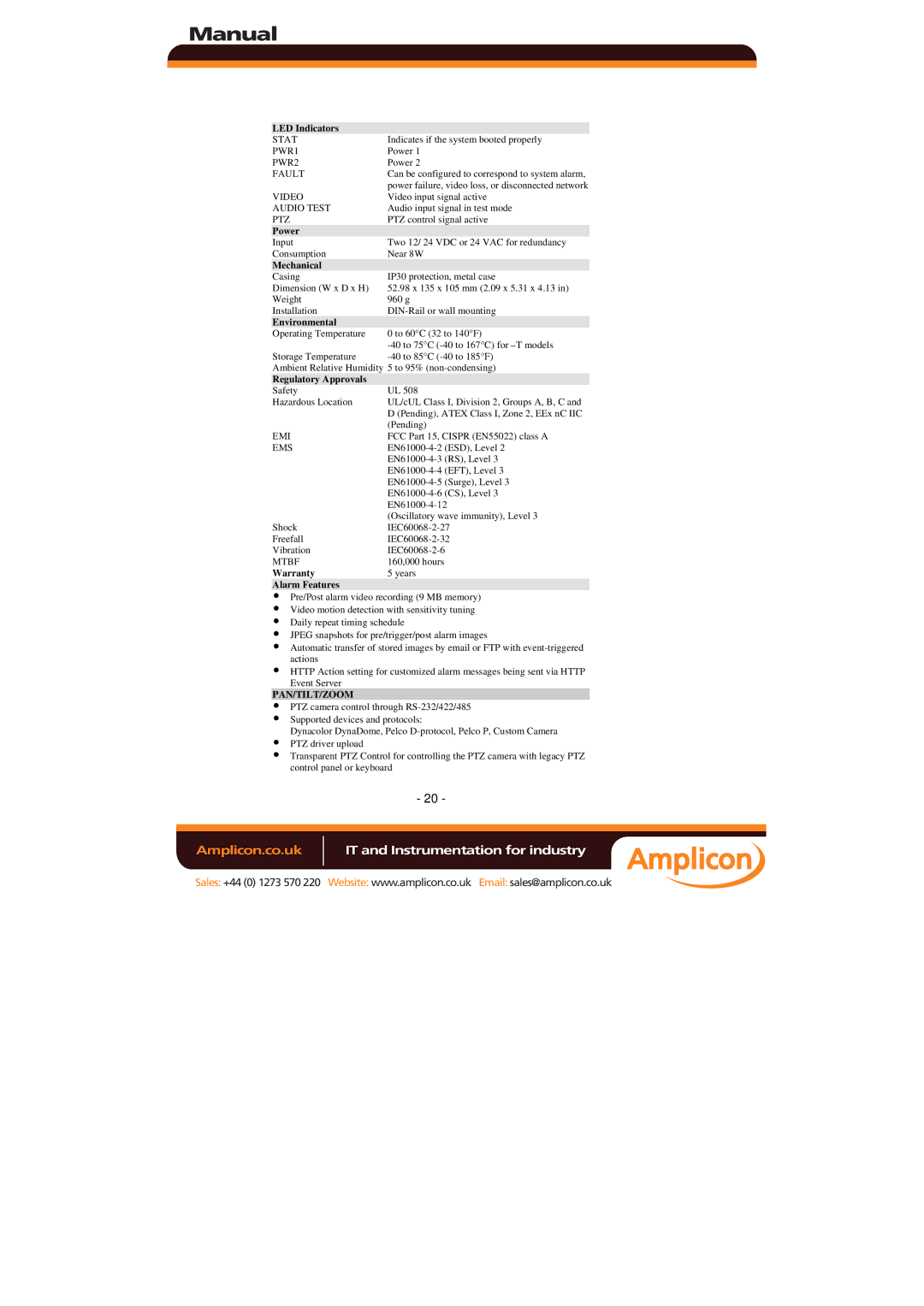 Moxa Technologies 351 LED Indicators, Power, Mechanical, Environmental, Regulatory Approvals, Warranty, Alarm Features 