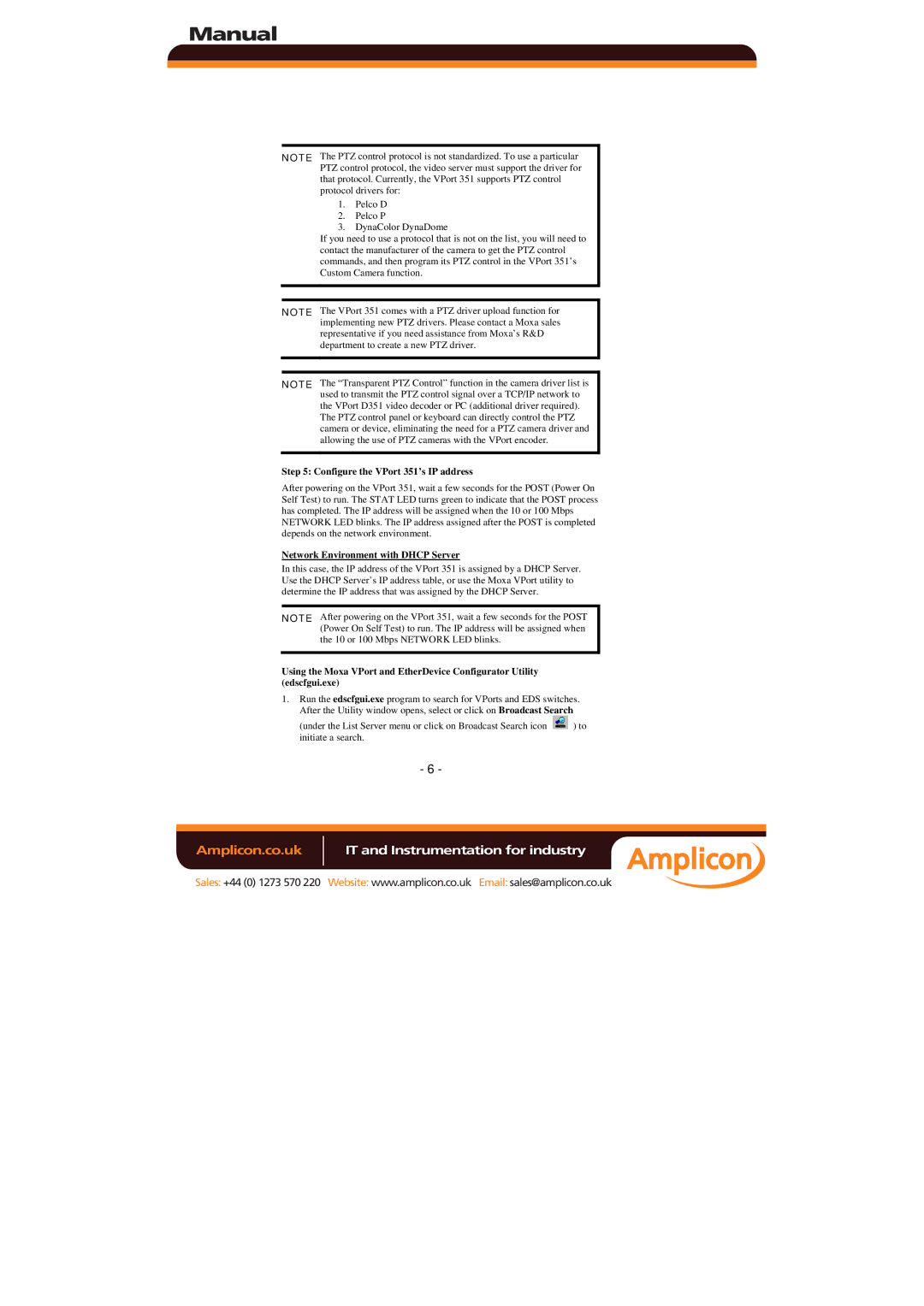 Moxa Technologies manual Configure the VPort 351’s IP address, Network Environment with Dhcp Server 