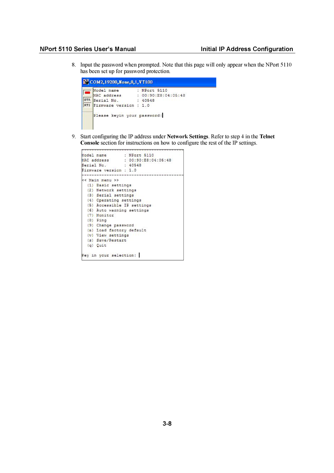 Moxa Technologies 5110 Series user manual 