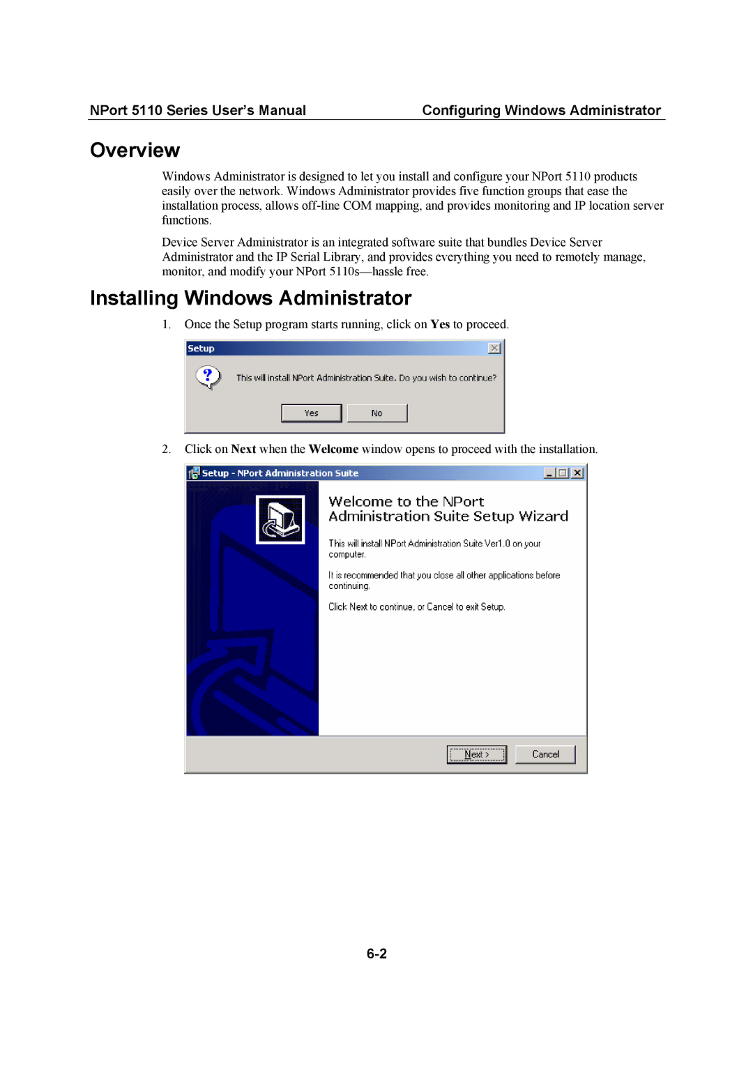 Moxa Technologies 5110 Series user manual Overview, Installing Windows Administrator 