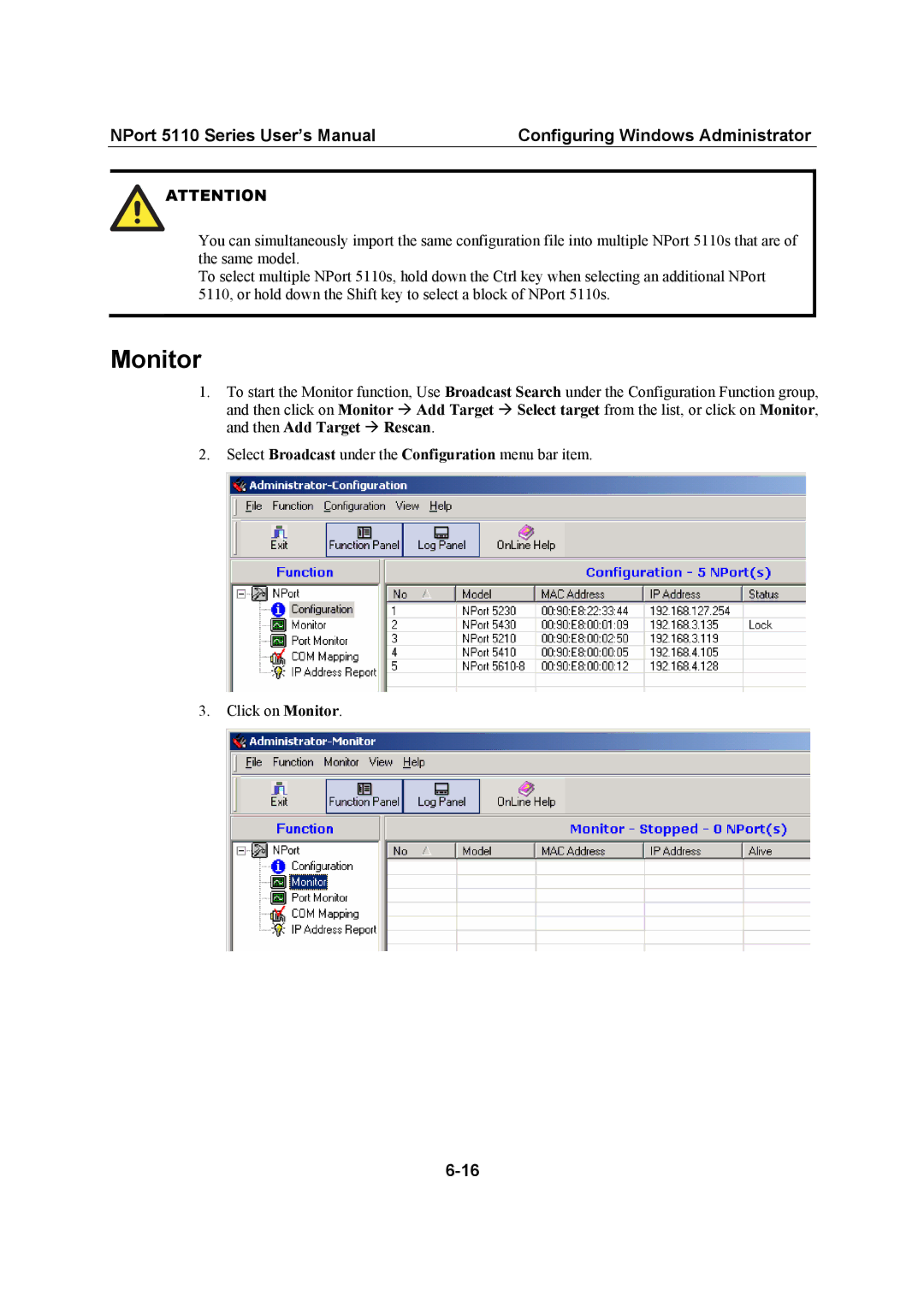 Moxa Technologies 5110 Series user manual Monitor 