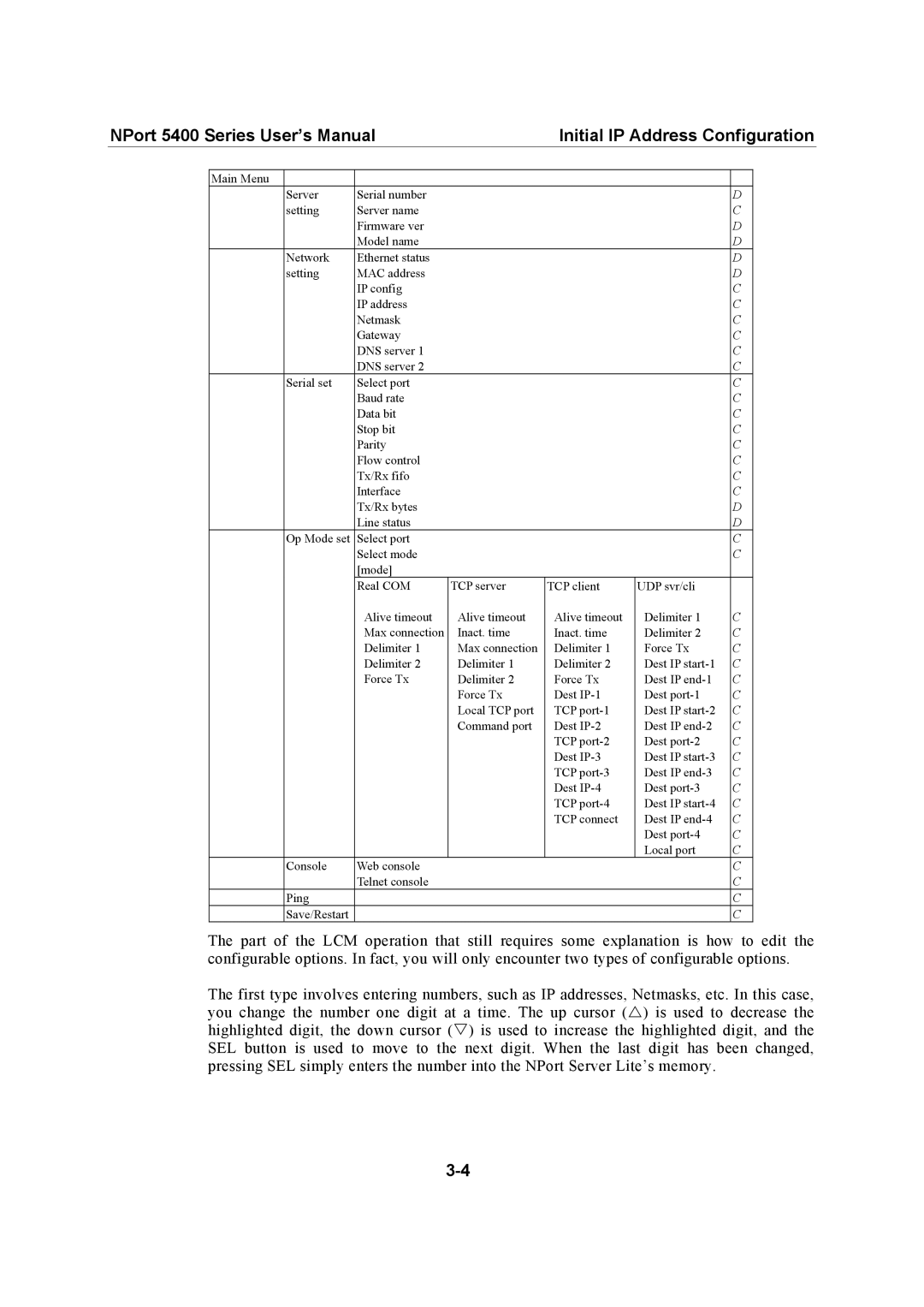 Moxa Technologies 5400 Series user manual Inact. time Delimiter 