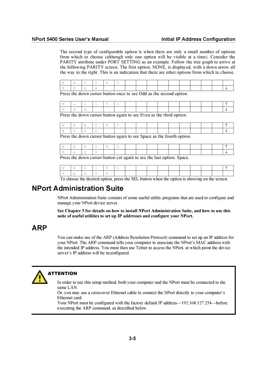 Moxa Technologies 5400 Series user manual NPort Administration Suite, Arp 