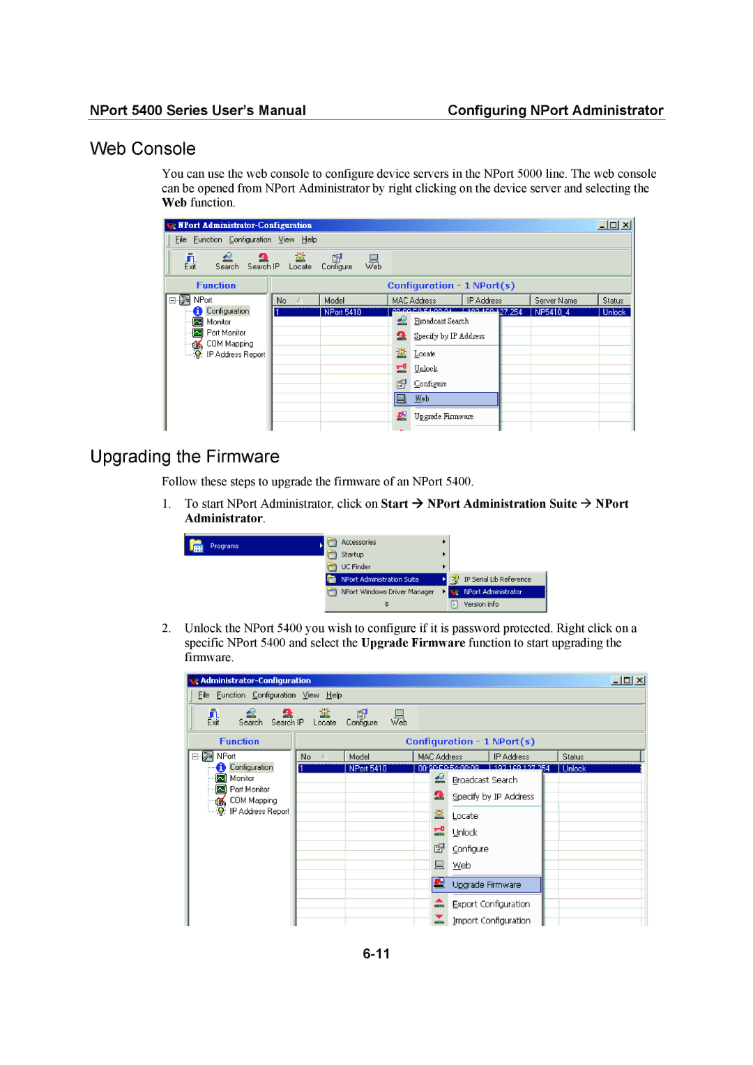 Moxa Technologies 5400 Series user manual Web Console, Upgrading the Firmware 