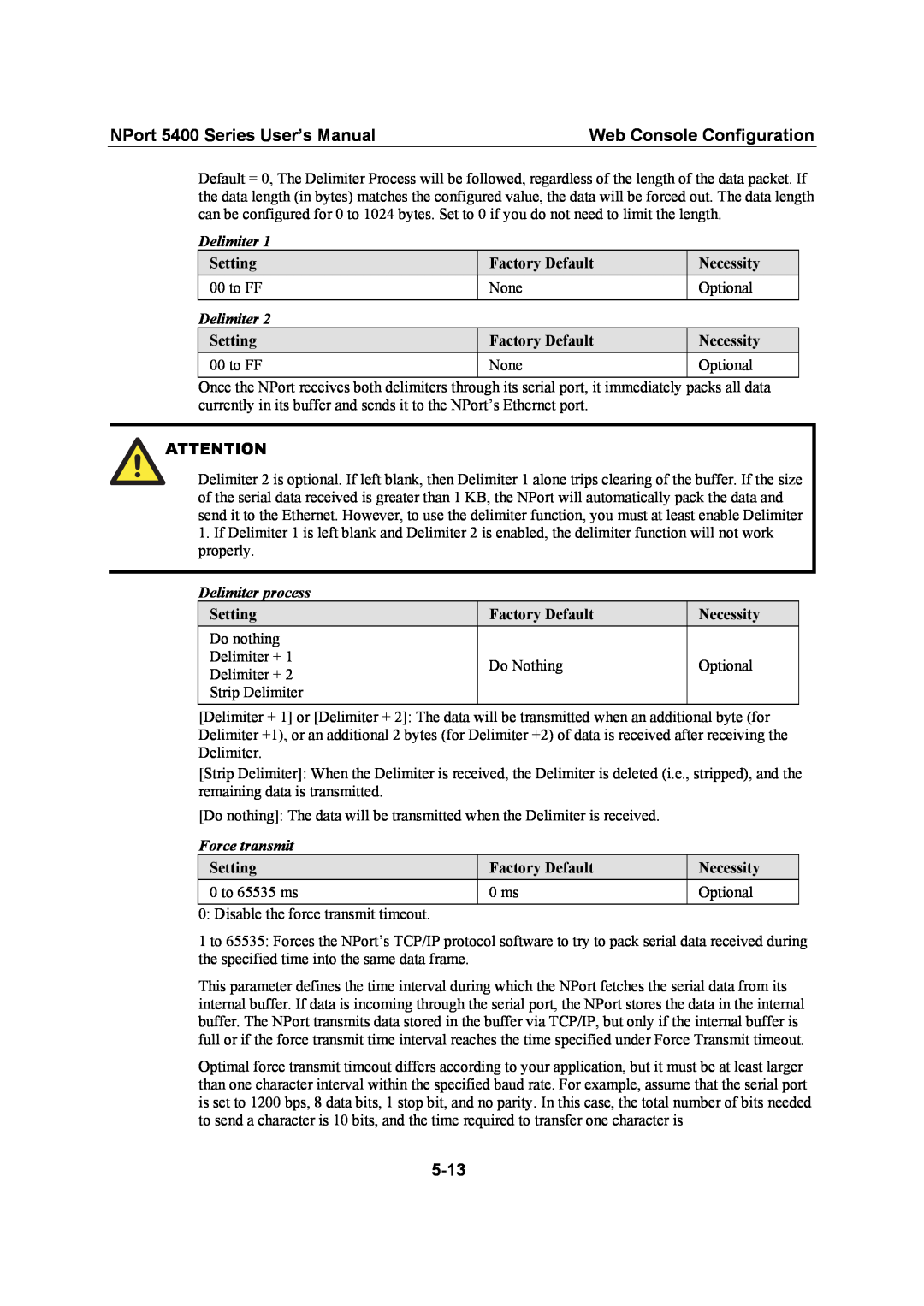 Moxa Technologies user manual NPort 5400 Series User’s Manual, Web Console Configuration, 5-13 