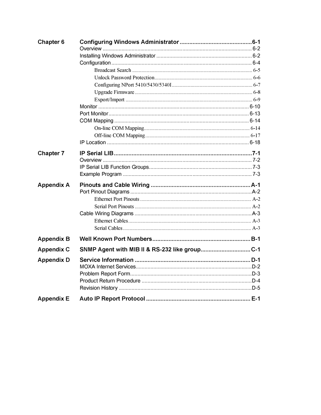 Moxa Technologies 5400 user manual Chapter IP Serial LIB 