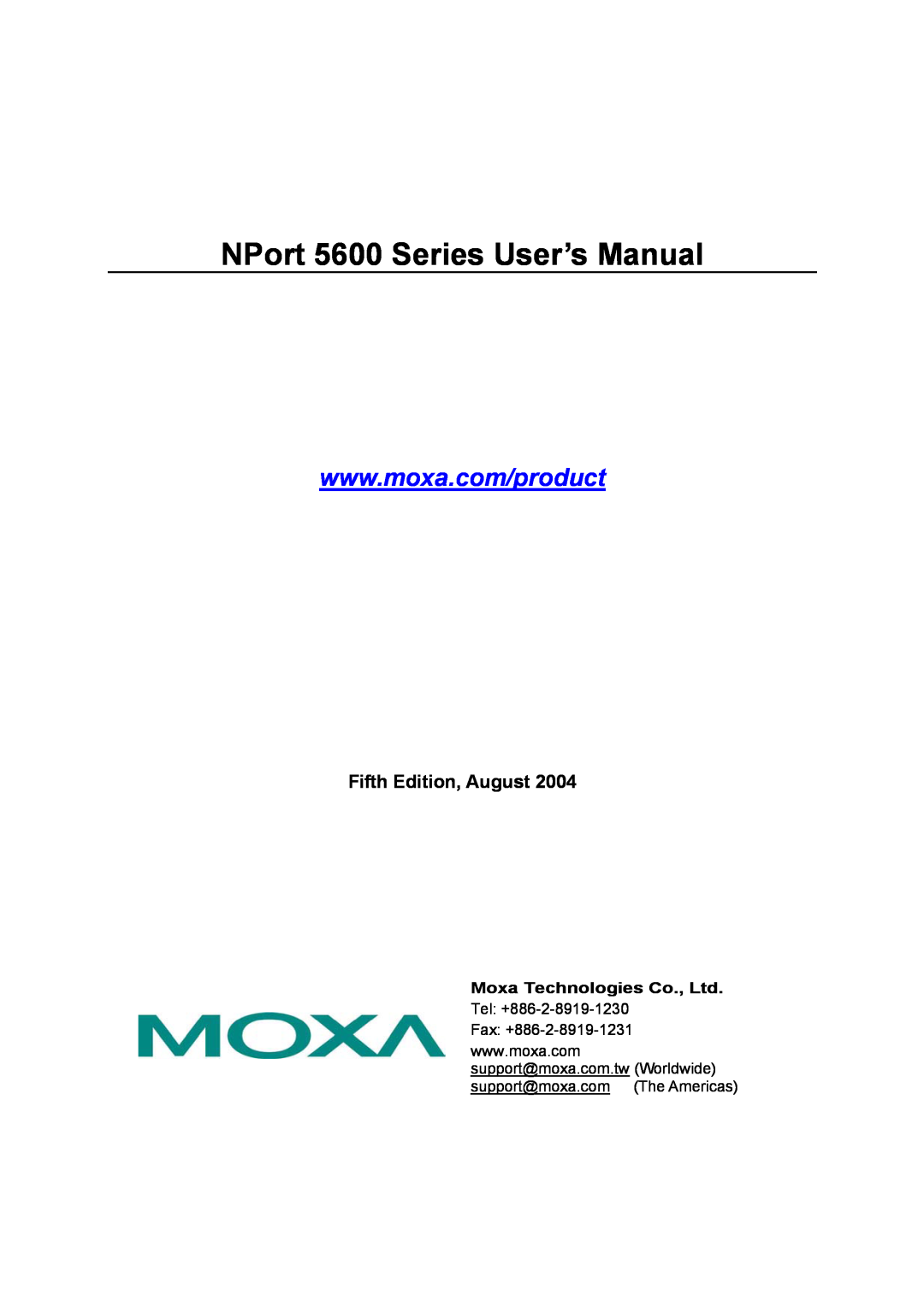 Moxa Technologies user manual NPort 5600 Series User’s Manual, Fifth Edition, August 