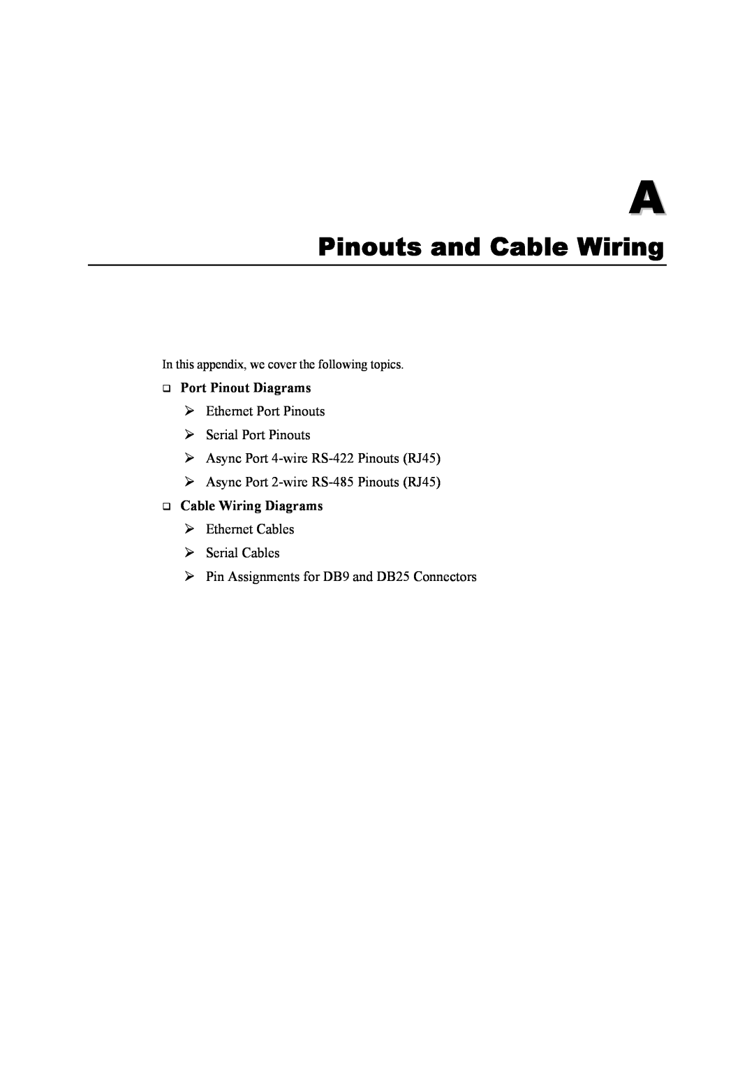 Moxa Technologies 5600 Pinouts and Cable Wiring, ‰ Port Pinout Diagrams, ¾ Ethernet Port Pinouts ¾ Serial Port Pinouts 