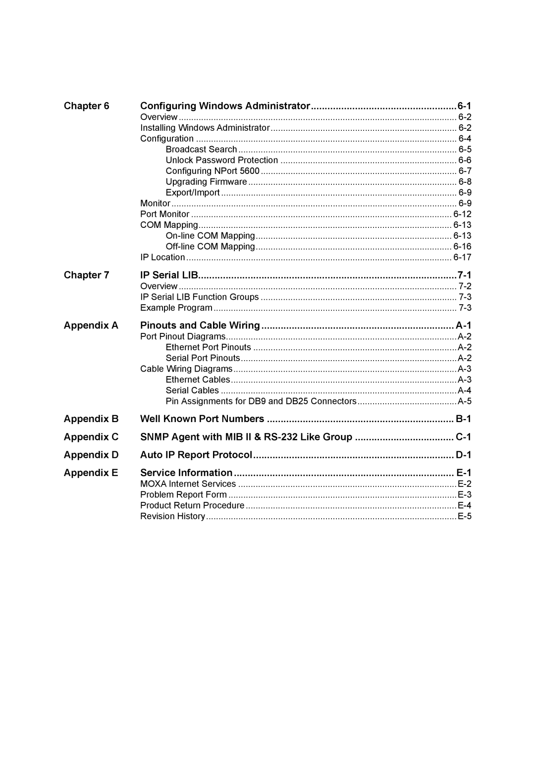 Moxa Technologies 5600 user manual Chapter IP Serial LIB 