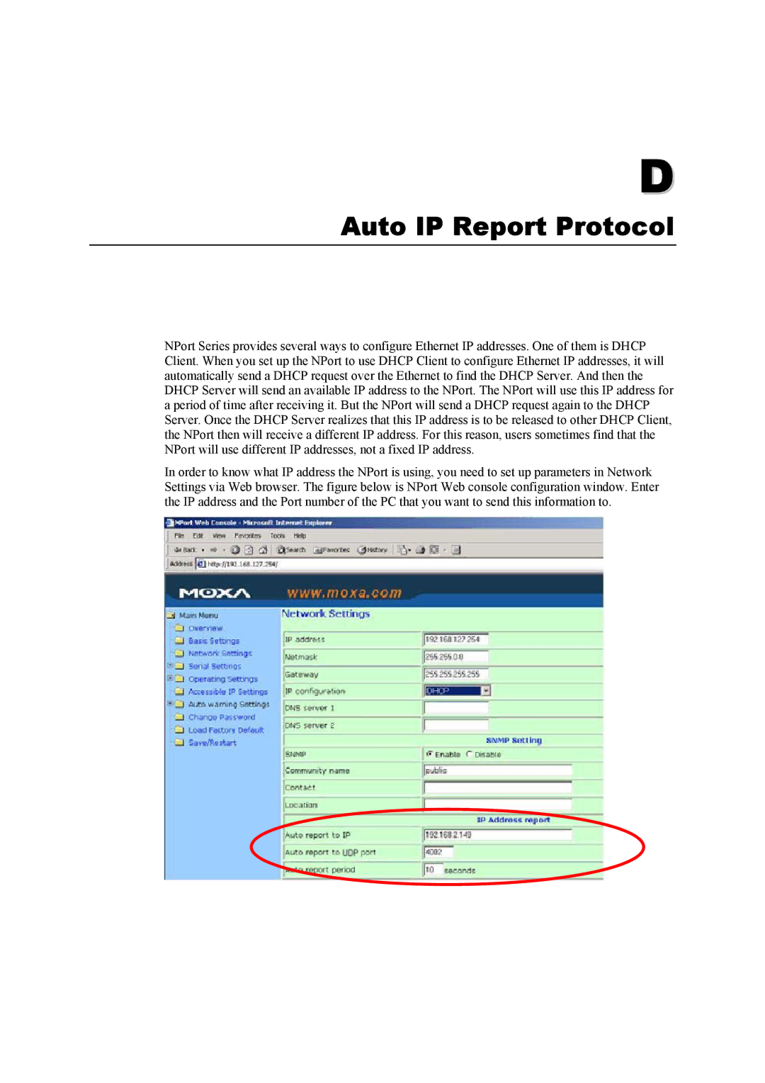 Moxa Technologies 5600 user manual Auto IP Report Protocol 