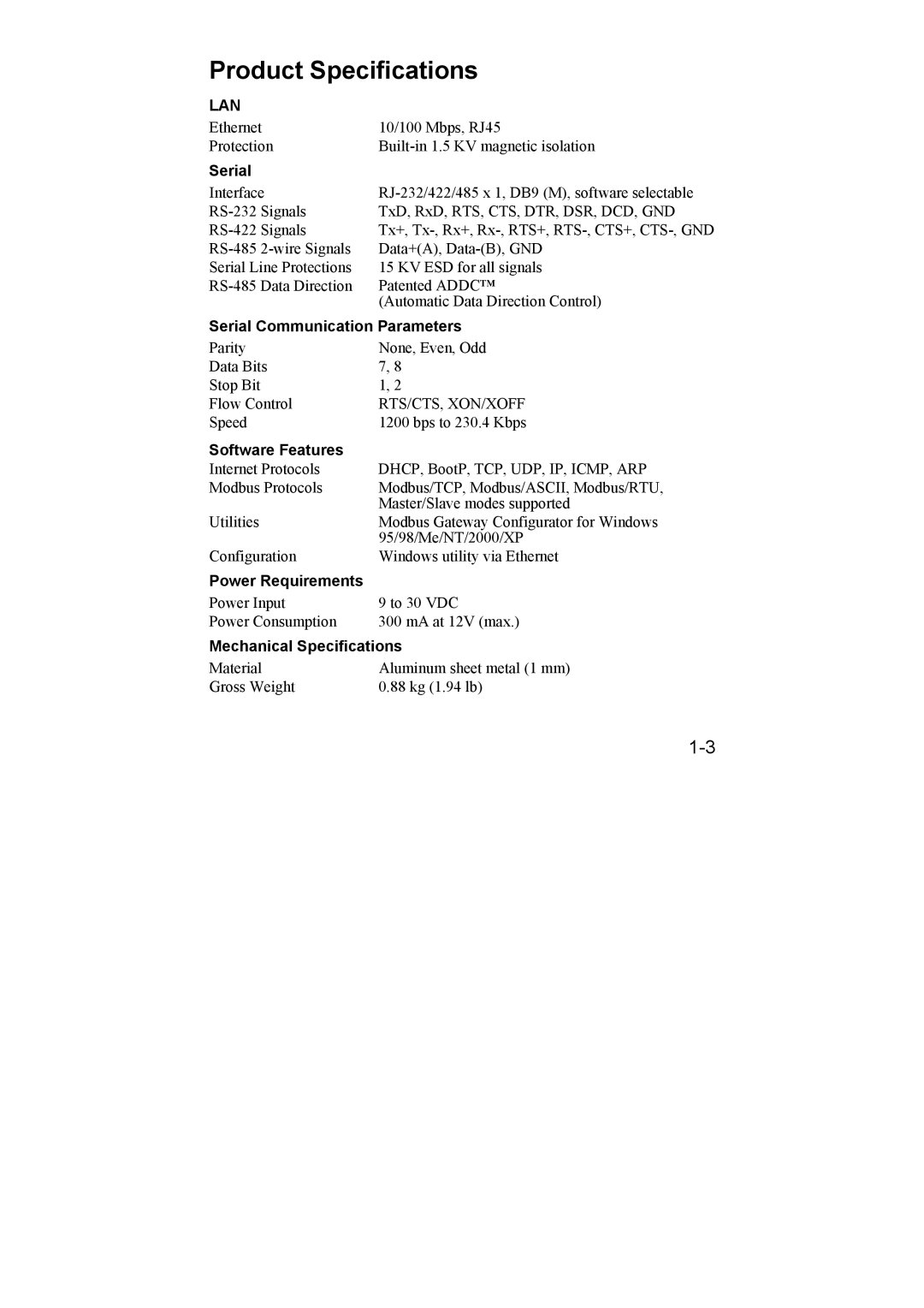 Moxa Technologies 6110 user manual Product Specifications, Lan 